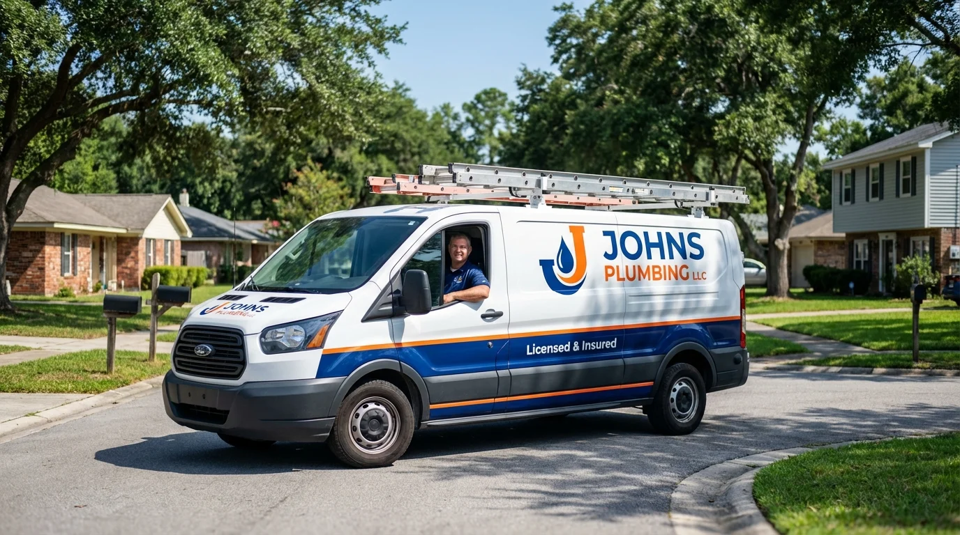 Johns Plumbing LLC service van in McKeesport, PA