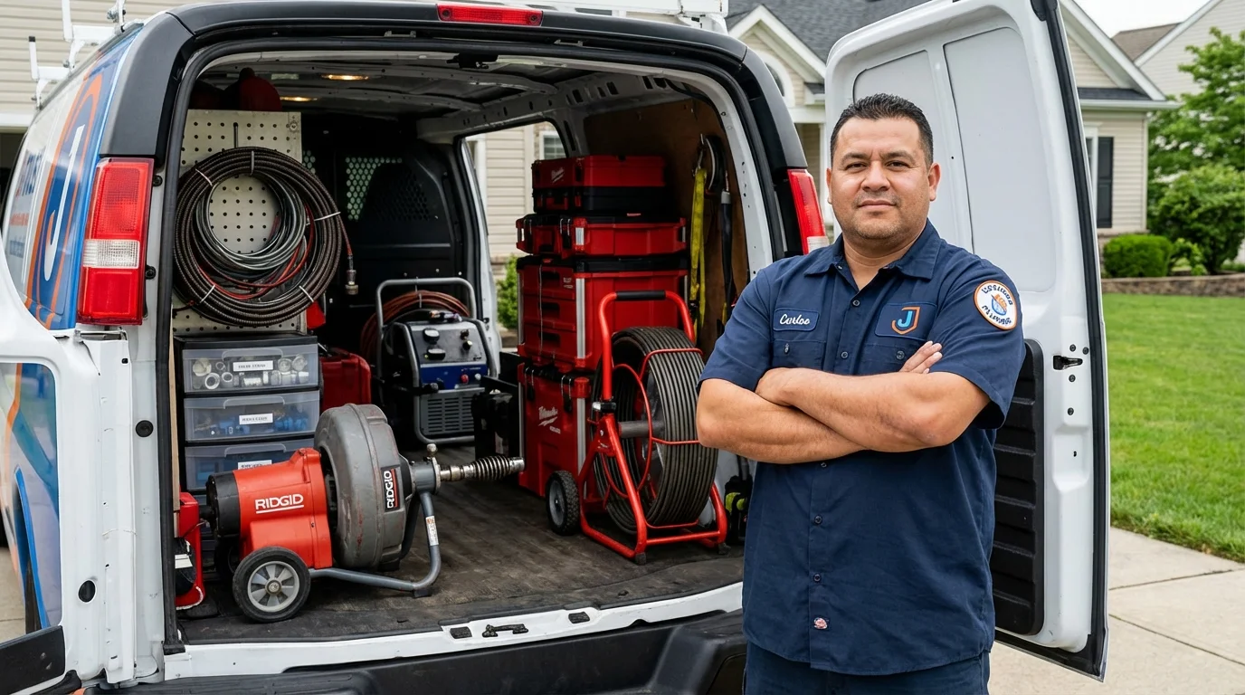 Professional drain cleaning equipment and Johns Plumbing LLC plumber in McKeesport