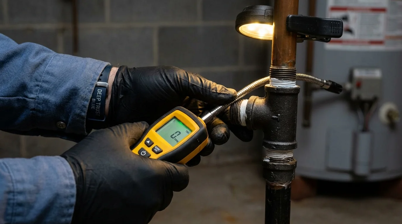 Gas leak detection with electronic sniffer by Johns Plumbing LLC in McKeesport