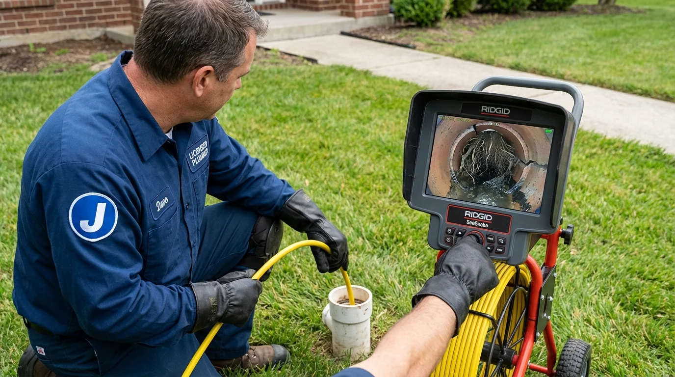 Sewer camera inspection being performed by Johns Plumbing LLC in McKeesport